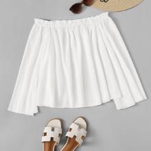 Shein Frill Trim Off Shoulder Solid Top