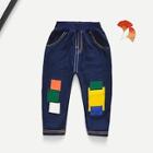Shein Toddler Boys Cut And Sew Panel Patch Jeans