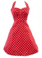 Rosewe Halter Red Polka Dot Print Skater Dress