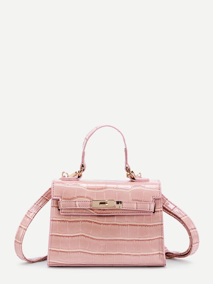 Shein Crocodile Print Pu Shoulder Bag