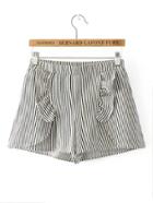 Shein Tiered Frill Trim Vertical Striped Shorts