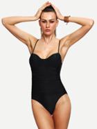 Shein Ruched One-piece Swimwear
