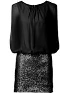 Shein Black Sleeveless Chiffon Sequined Bodycon Dress