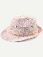 Shein Beige Knitted Fedora Hat