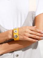 Shein Yellow Snap Button Detail Leather Cuff