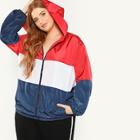 Shein Plus Cut And Sew Hooded Jacket