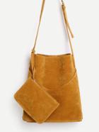 Shein Suede Shoulder Bag With Wallet