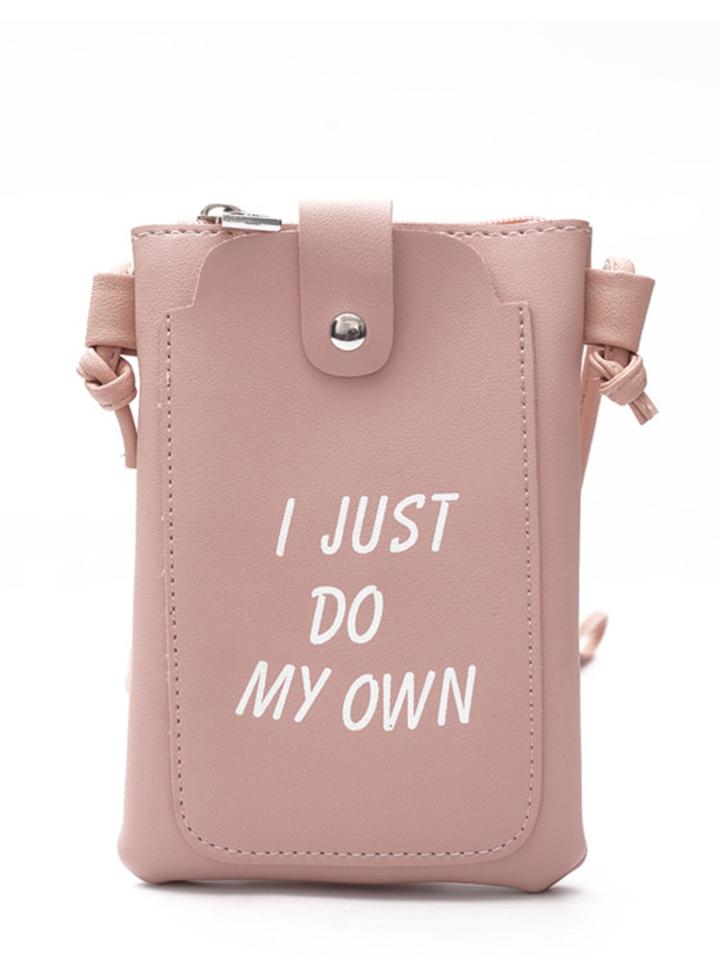 Shein Slogan Print Pocket Front Pouch Bag