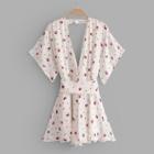 Shein Double Plunging Calico Print Romper
