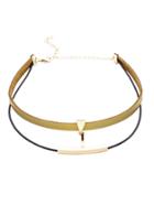 Shein Gold Double Layer Metal Trim Choker Necklace