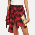 Shein Knot Front Letter Print Skirt