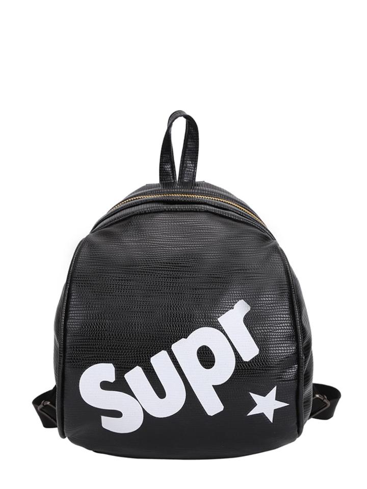 Shein Letter Print Pu Backpacks Bag