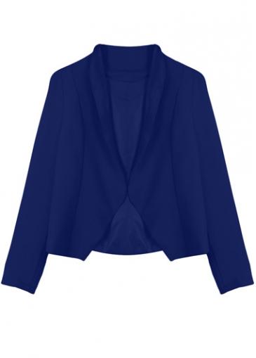 Rosewe Navy Blue V Neck Long Sleeve Blazer