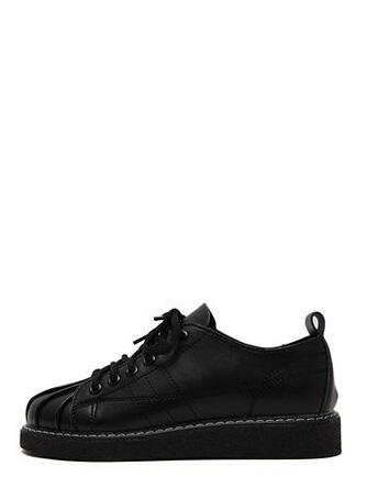 Shein Black Round Toe Lace-up Wedges