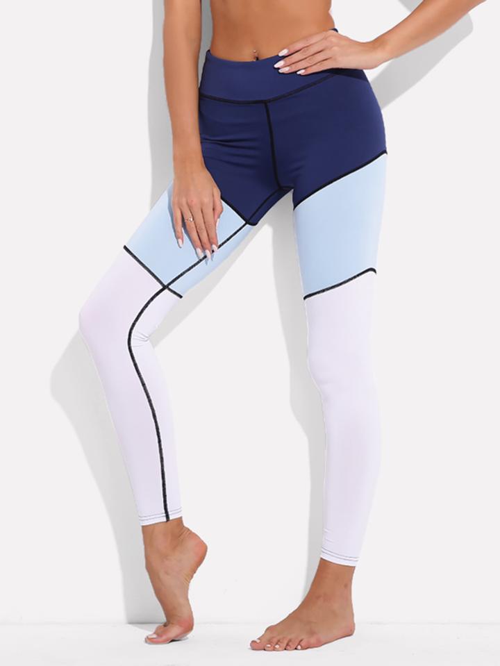 Shein Color Block Contrast Stripe Leggings