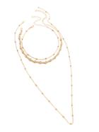Shein Rhinestone Decorated Geometric Choker With Beaded Necklace