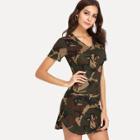 Shein Camouflage Print Cut Out Dress