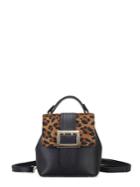 Shein Leopard Panel Buckle Detail Backpack