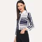 Shein Striped Print Single Breasted Shirt