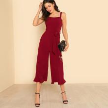 Shein Ruffle Hem Wide Leg Jumpsuit