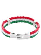 Shein Italy Flag Three Color Woven Leather Bracelet
