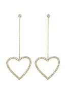 Shein Gold Color Heart Shape Long Drop Earrings