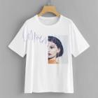 Shein Chain Detail Figure Print T-shirt