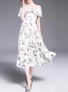 Shein Spaghetti Strap Flounce Print Dress