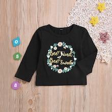 Shein Toddler Girls Floral & Letter Print Tee