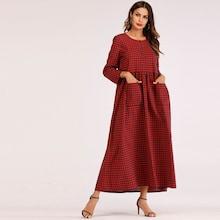 Shein Plaid Pocket Longline Dress
