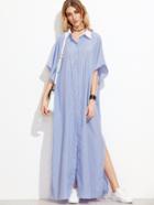 Shein Contrast Collar Split Side Dolman Sleeve Shirt Dress