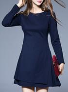 Shein Navy Crew Neck A-line Dress