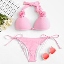 Shein Tie Side Appliques Bikini Set