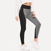 Shein Wide Waist Color Block Leggings