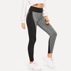 Shein Wide Waist Color Block Leggings