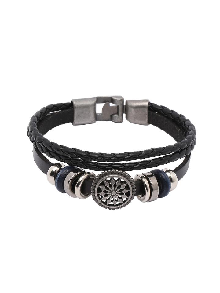Shein Feather Braided Beaded Bracelet Set