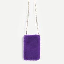 Shein Faux Fur Design Chain Crossbody Bag
