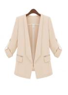 Rosewe Fitted Apricot Long Sleeve Blazers With Pockets Design
