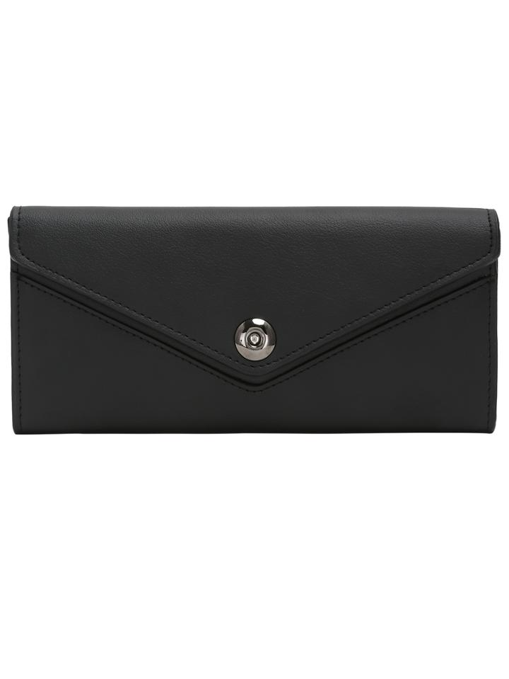 Shein Black Pu Snap Flap Clutch Bag