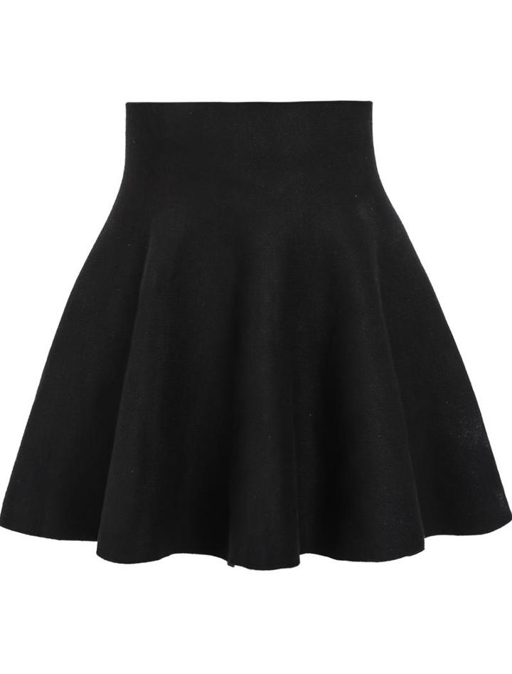 Shein Black High Waist Ruffle Skirt