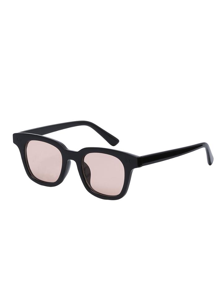 Shein Light-orange Lenses Square Fashion Sunglasses
