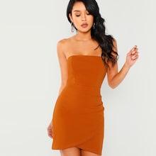 Shein Ruched Wrap Bodycon Tube Dress