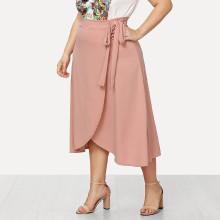 Shein Plus Knot Side Wrap Skirt