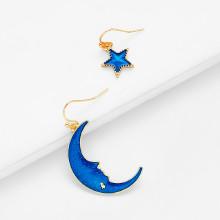 Shein Star & Moon Design Drop Earrings