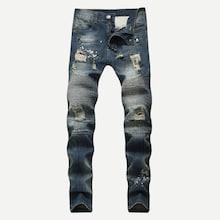 Shein Men Contrast Destroyed Jeans