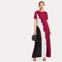 Shein Cut And Sew Ruffle Dress