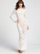 Shein Scoop Back Hollow Out Embroidered Lace Dress
