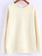 Shein Zigzag Knit Beige Sweater