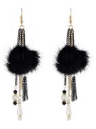 Shein Black Colorbeads Chain Long Hanging Earrings
