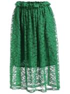 Shein Green Elastic Waist Lace Skirt